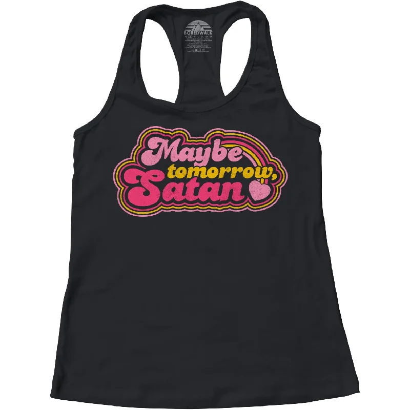 Women's Maybe Tomorrow Satan Racerback Tank Top beige tank top