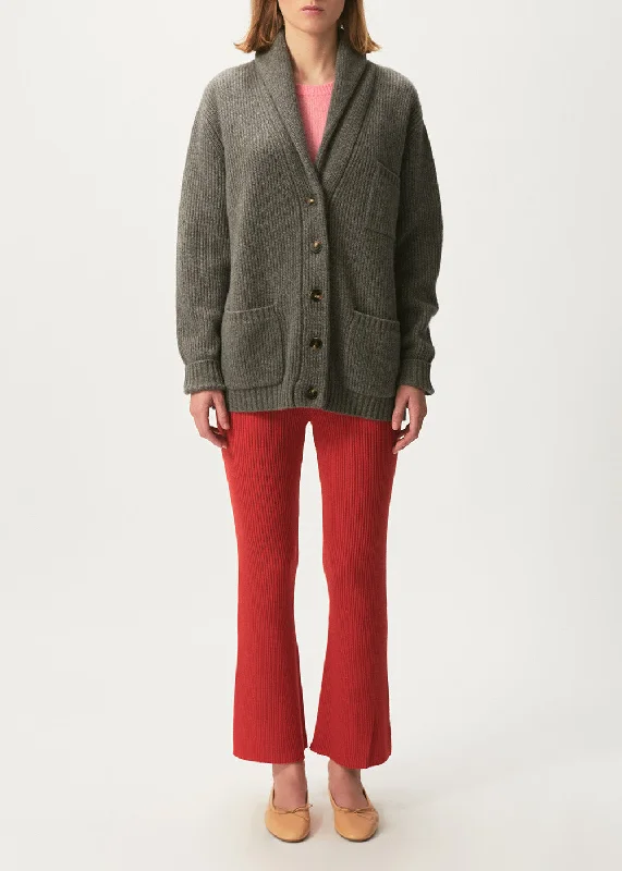 Esra Boyfriend Cardigan Terry Blend Velvet Blend Canvas Blend