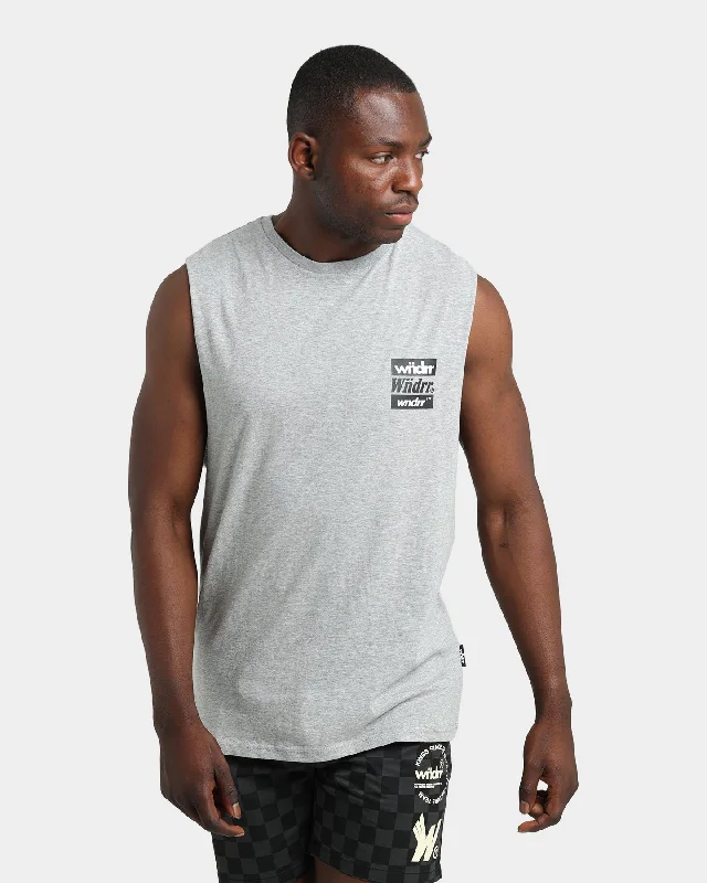 WNDRR Icons Muscle Tank Grey Marle yoga tank top