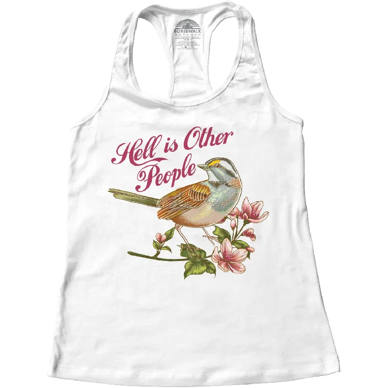 Women's Hell Is Other People Racerback Tank Top adorable tank top