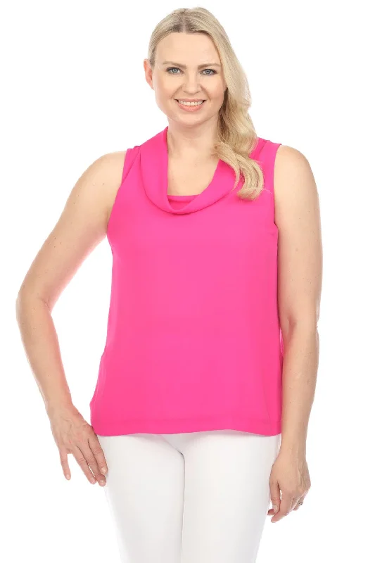 Joseph Ribkoff Cowl Neck Sleeveless Lightweight Tank Top 242083 cropped tank top