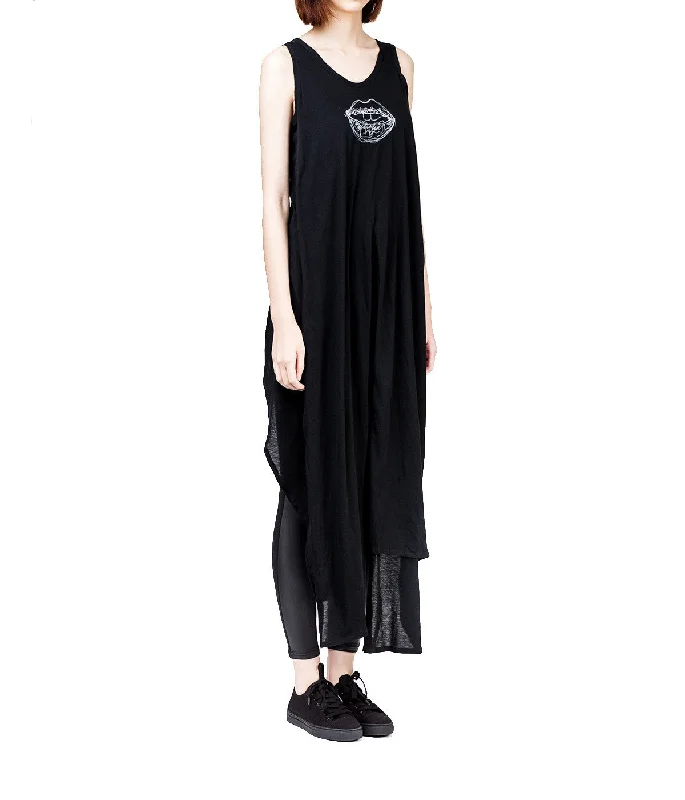 Elongated Dual Layer Cotton Jersey Tank Top layering tank top