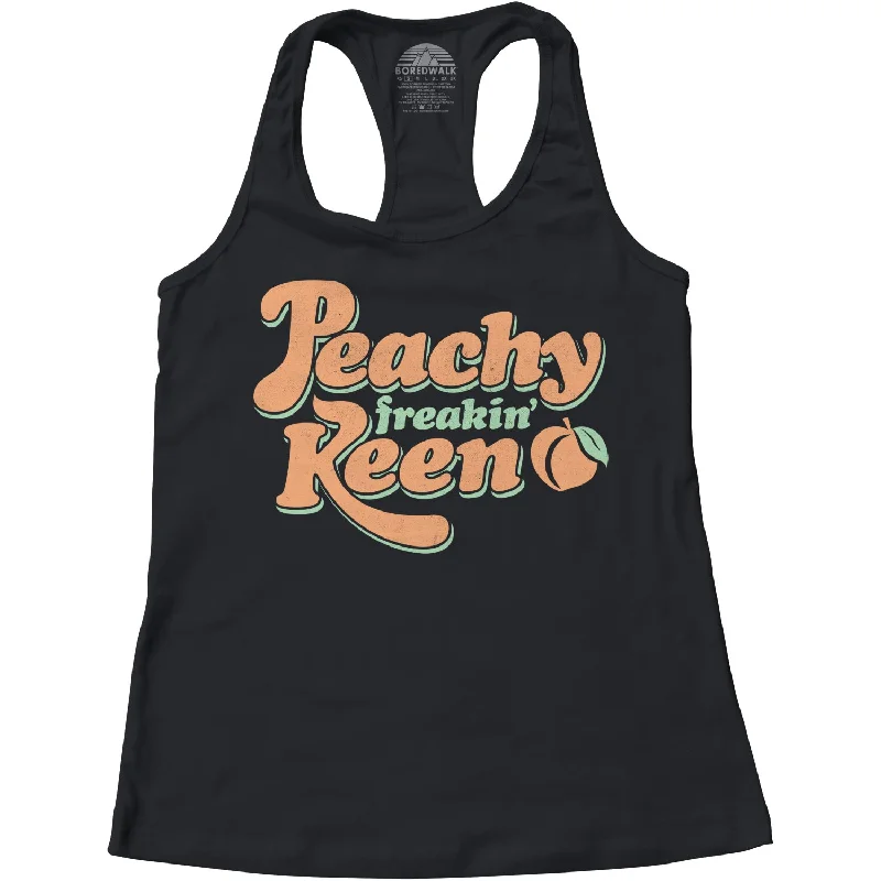 Women's Peachy Freakin' Keen Racerback Tank Top casual tank top
