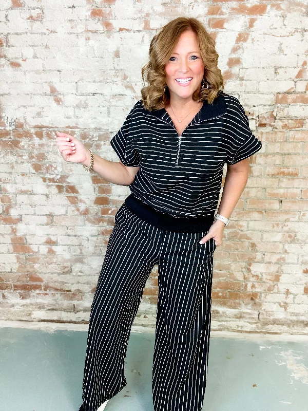 Jeannie Stripe Pant Set Trendy Work Pants