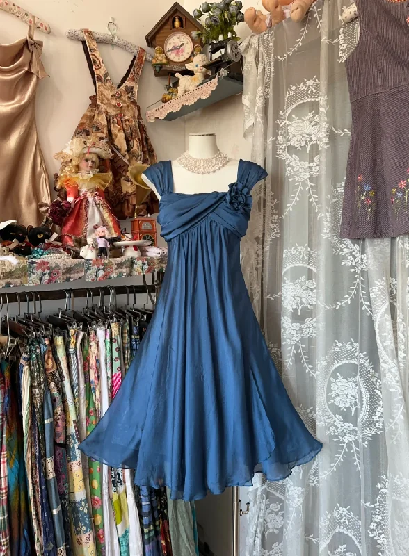 Teal Sleeveless A-Line Chiffon Vintage Short Party Dress Homecoming Dress, D342 Tunics Wedding white