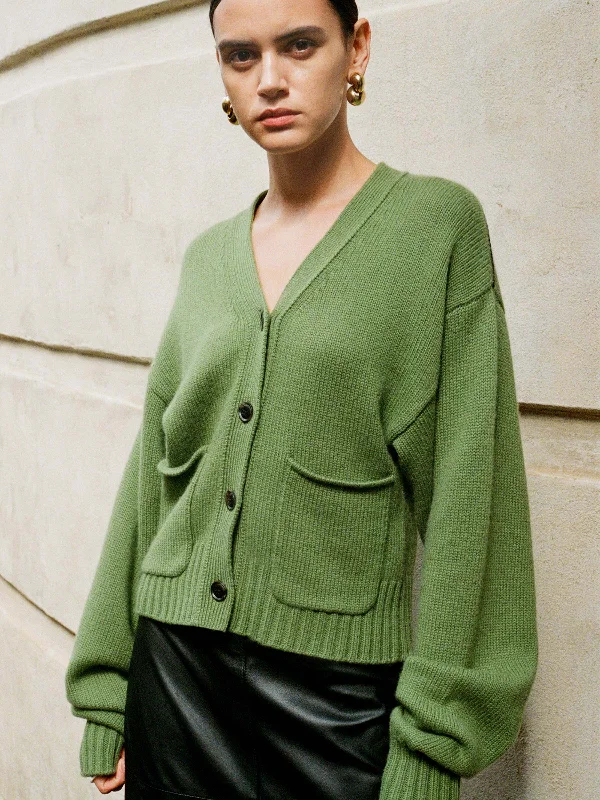 wool cashmere cropped cardigan Stylish Fashionable Trendy