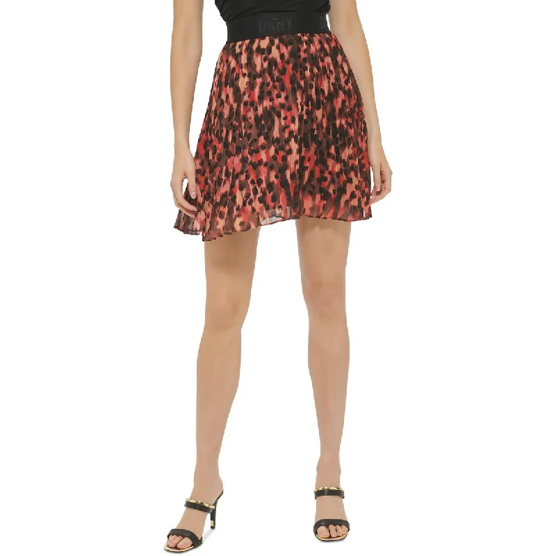 DKNY Womens Shutter Pleat Short Mini Skirt cashmere skirt soft