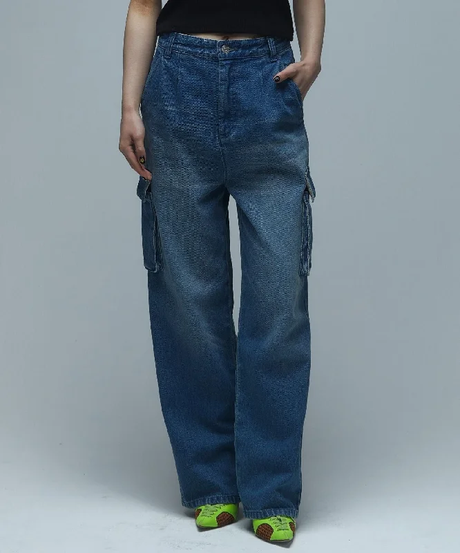 DENIM CARGO PANTS Casual Sweatpants Style