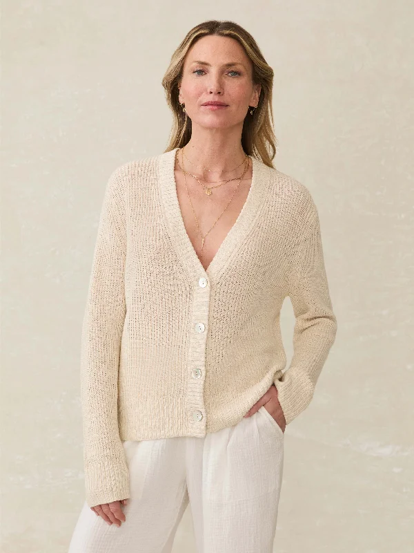 Miramar Linen Cardigan - Summer Sand Soft Cozy Warm
