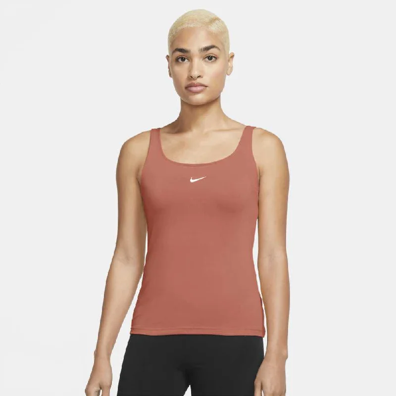 Nike Women's Fitted Tank Burnt Orange solid color tank
