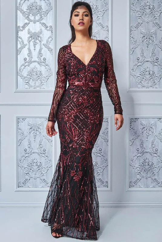 Sequinned Long Sleeve Dress Mermaid Mother of the Bride Dresse Wedding Guest Party Dresses Tunics Chic elegant