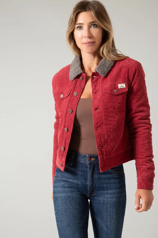 Kimes Ranch Womens Winslow Sherpa Rust Cord 100% Cotton Cotton Jacket Cotton Fabric Linen Fabric Terry Fabric