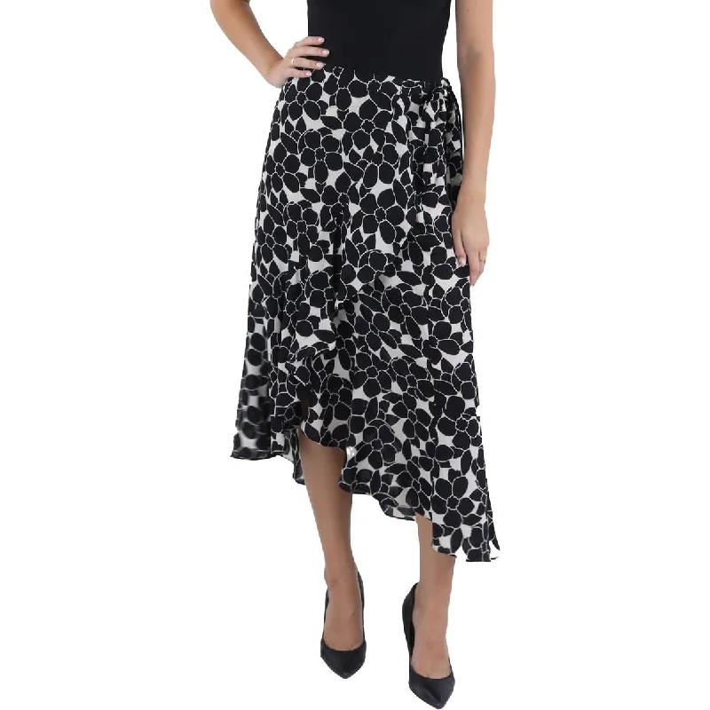 Max Studio Womens Tie Waist Long Wrap Skirt linen skirt breathable