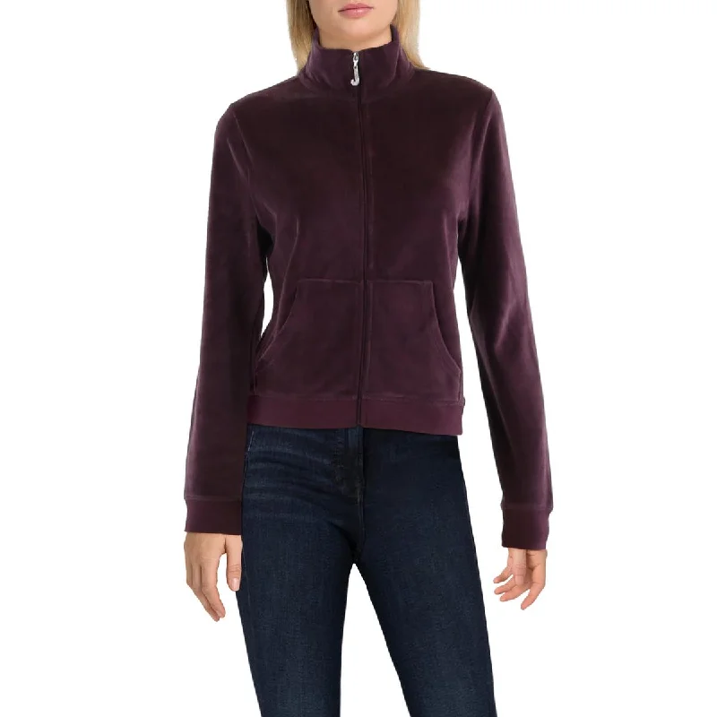Juicy Couture Womens Velvet Mock Neck Track Jacket Rayon Jacket Velvet Jacket Corduroy Jacket