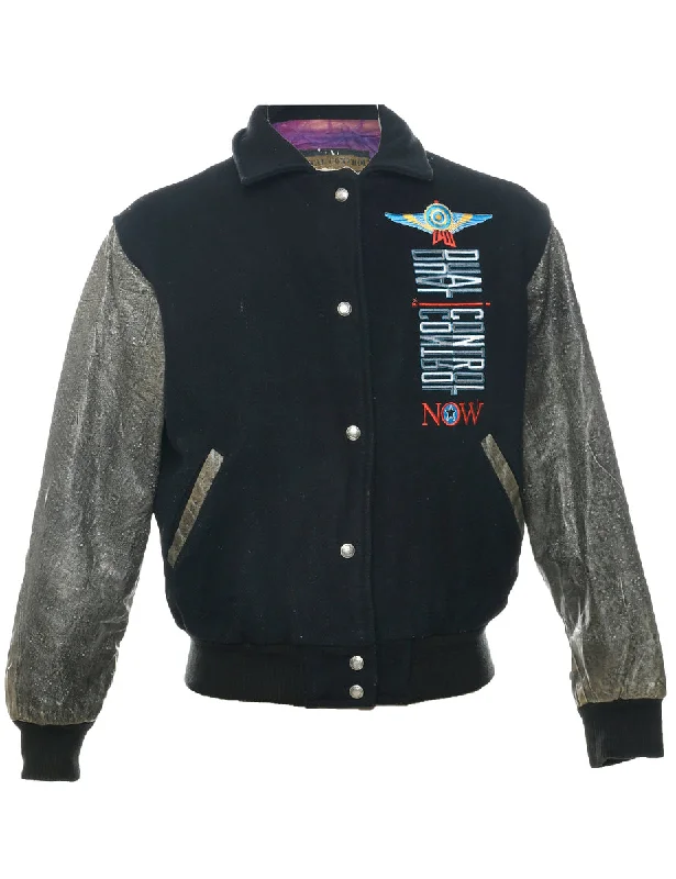 Two Tone Team Jacket - M Notch Collar Peter Pan Collar Cowl Neck