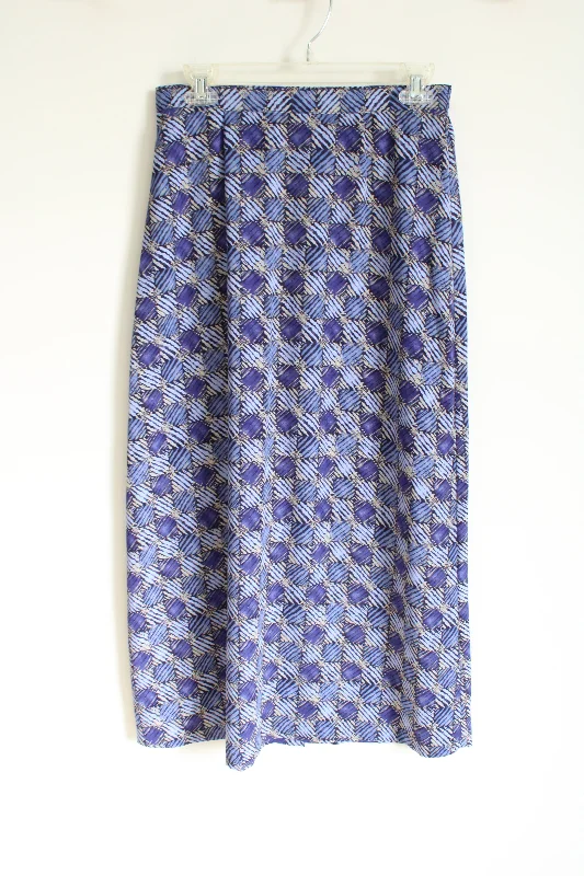 Sag Harbor Blue Patterned Skirt | S maxi skirt elegant
