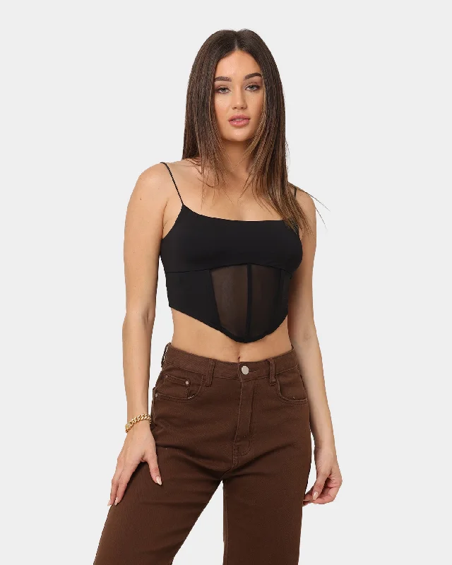 XXIII Women's Wren Bustier Tank Singlet Black charcoal tank top
