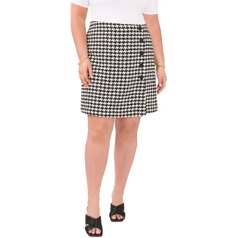 Vince Camuto Womens Plus Sparkle And Shine Button Detail Mini Wrap Skirt lace skirt delicate