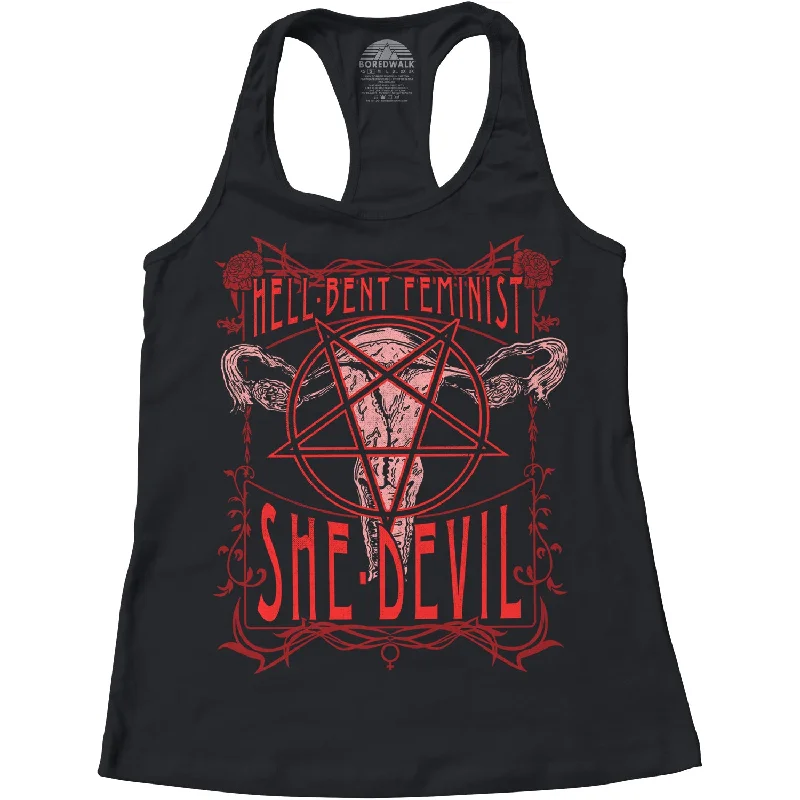 Women's Hell-Bent Feminist She-Devil Racerback Tank Top breathable tank top