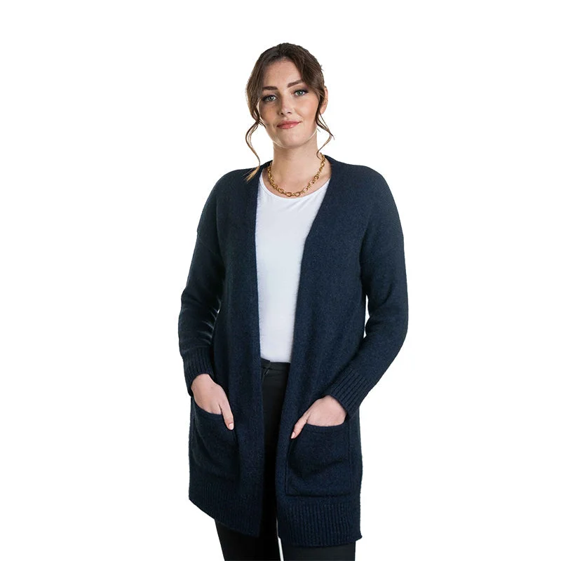 Premium Possum and Merino Wool - Longline Cardigan Bright Pastel Dark