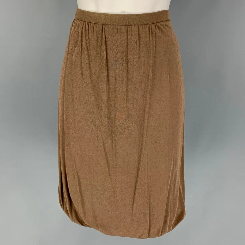 MISSONI Size 2 Taupe Rayon Bubble Hem Skirt wool skirt sturdy