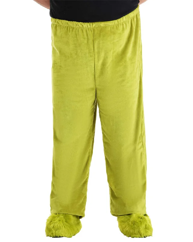 Dr Seuss The Grinch Adult Velboa Plus Size Pants Stylish Elastic Waist Pants