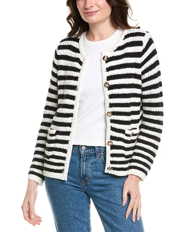 FATE Sweater Cardigan Herringbone Houndstooth Plaid