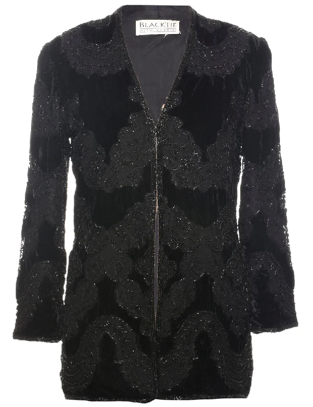 Velvet Evening Jacket - L Rayon Jacket Velvet Jacket Corduroy Jacket