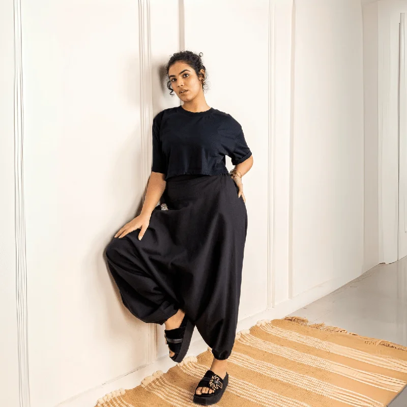 Women's Aladdin Harem Pants | Black Casual Lounge Pants