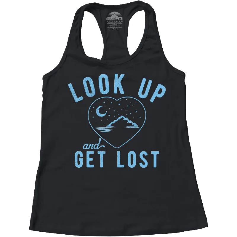 Women's Look Up and Get Lost Racerback Tank Top silver tank top