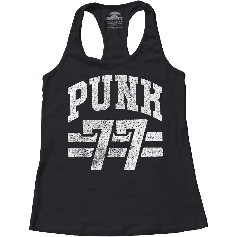 Women's Punk 77 Racerback Tank Top grey tank top