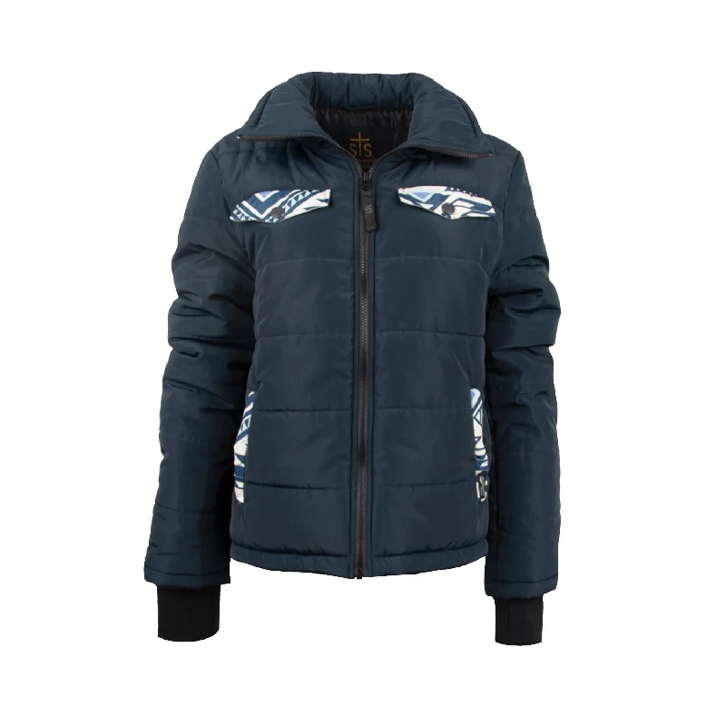 STS Ranchwear Womens Crazy Jane Navy 100% Polyester Softshell Jacket Wool Jacket Cashmere Jacket Tweed Jacket