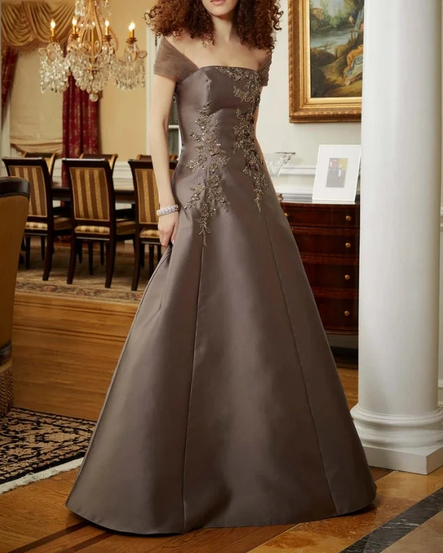 A-Line Princess Formal Detachable Mother of the Bride Dress Evening Dresses Wedding Guest Party Dresses High-Low Hemline Casual