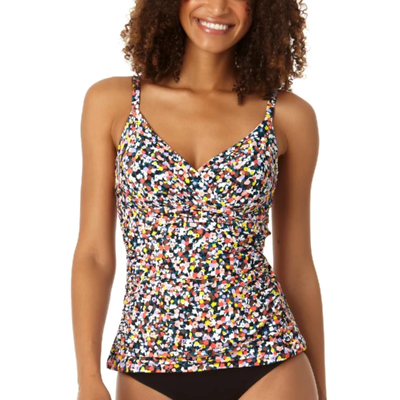 Anne Cole Womens Printed Mosaic Tankini Swim Top Quick-Dry Tankini
