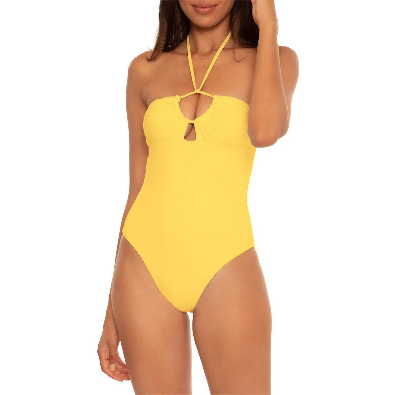 Becca by Rebecca Virtue Womens Multi-Way Convertible One-Piece Swimsuit Adjustable Bikini Bottoms