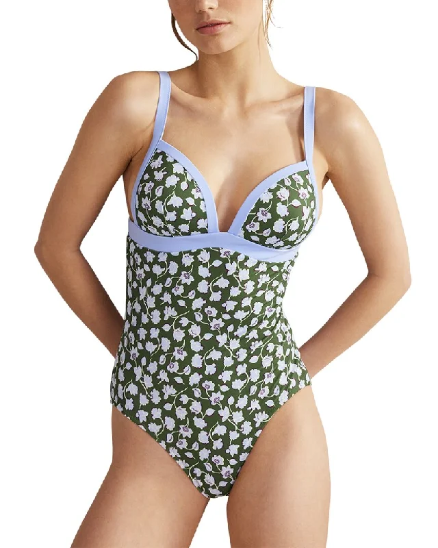 Boden Triangle Panelled Swimsuit Strappy Back Bikini