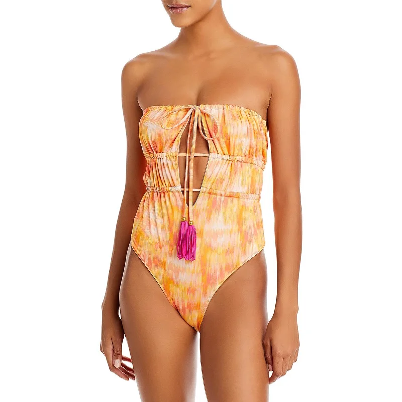 Womens Printed Polyester One-Piece Swimsuit Vibrant Bikini Bottoms
