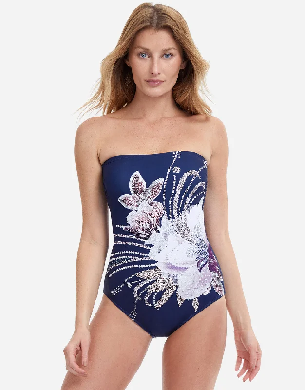 Dolce Vita Bandeau Swimsuit - Navy Trendy Swimwear Set