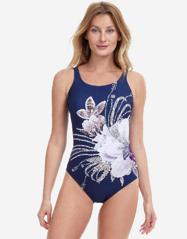 Dolce Vita Mastectomy Swimsuit - Navy High-Waisted Swim Bottoms