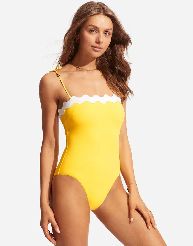 Gia Ric Rac Bandeau Swimsuit - Citron Elegant Swim Dress