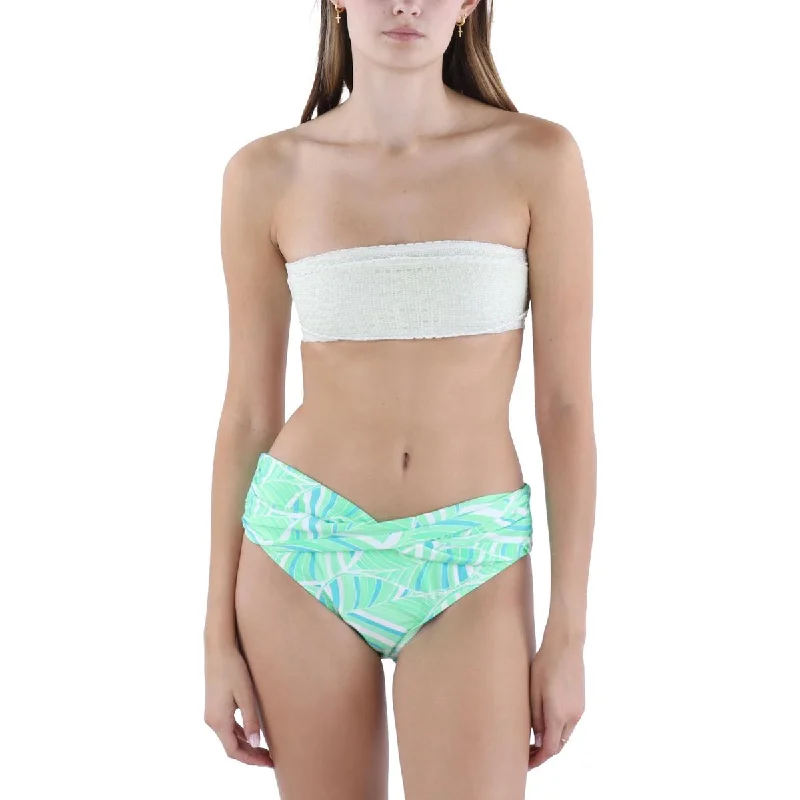 Helen Jon Womens Hana Twist Print Hipster Swim Bottom Separates Monokini Swimsuit Design