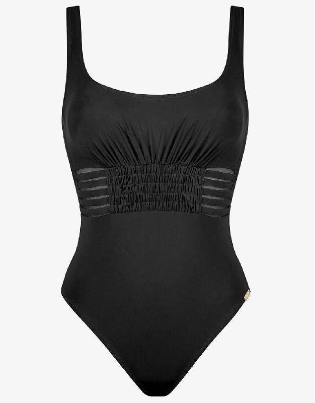 Icon Underwired Swimsuit - Black Swimsuit with Skirt
