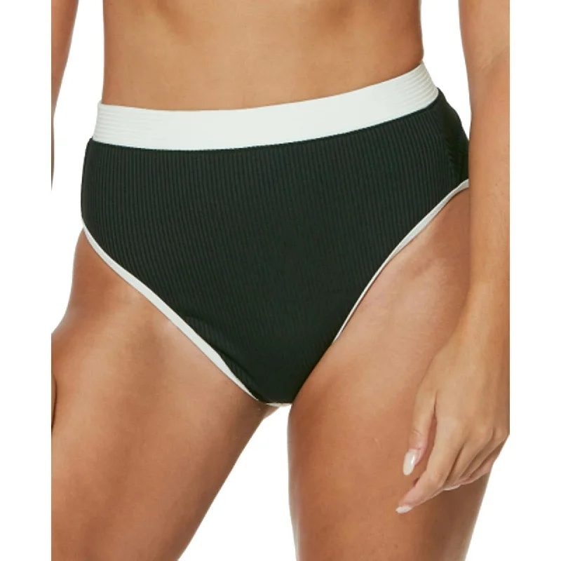 Jessica Simpson Womens Ribbed High-Wasit Swim Bottom Separates Crisscross Back Swimsuit