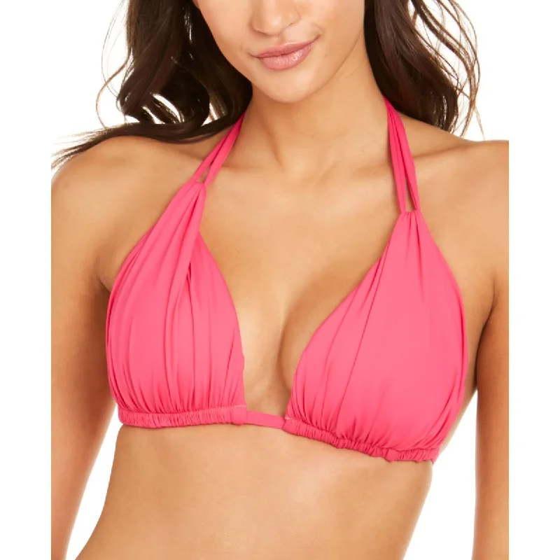 La Blanca Womens Island Goddess Halter Pleated Swim Top Separates Ruched Swimwear Set