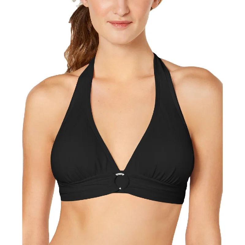 MICHAEL Michael Kors Womens Ruched Halter Swim Top Separates Retro-Inspired Bikini Set