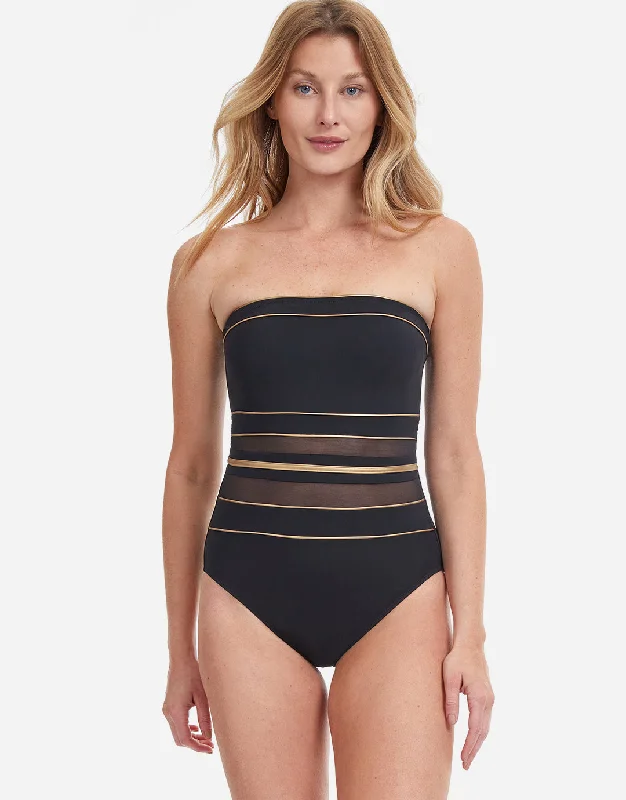 Onyx Bandeau Swimsuit - Black Sexy Monokini Swimsuit