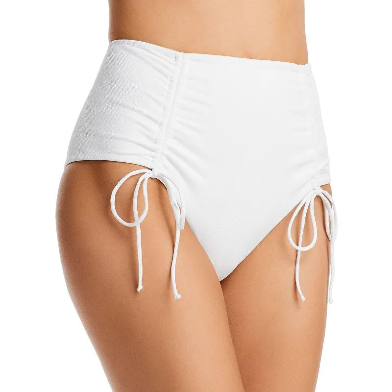 Revel Rey Womens Simone Bottom Metallic Side Ties Swim Bottom Separates Strapless Swimsuit Top