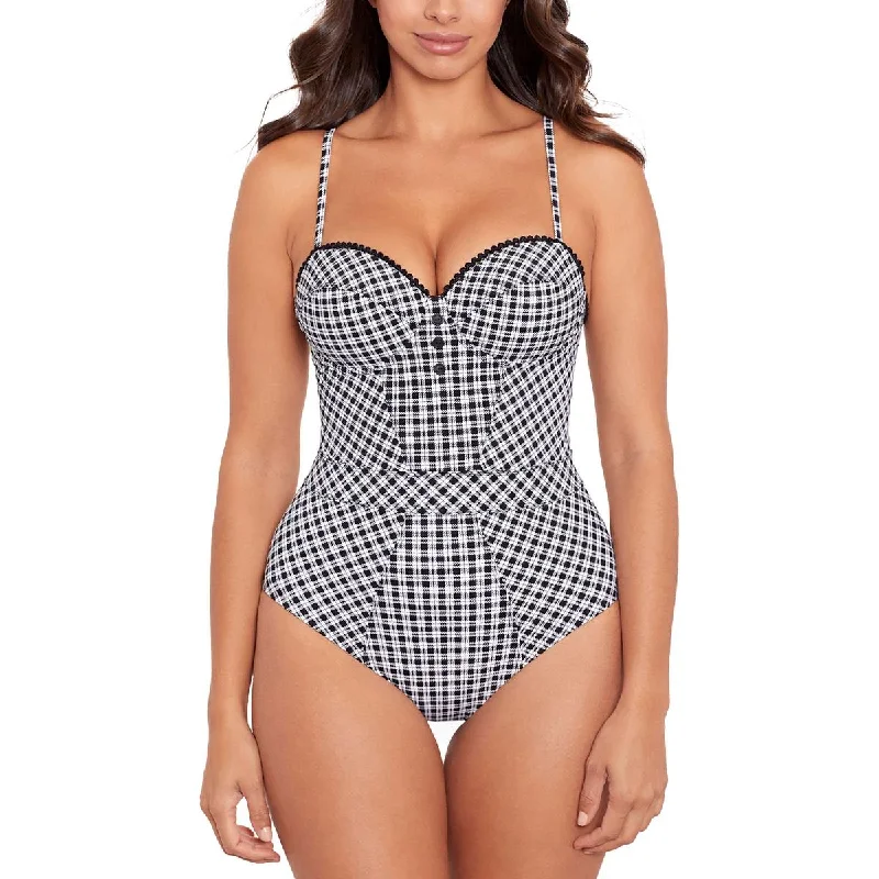 Skinny Dippers Womens Underwire Summer One-Piece Swimsuit Playful Pattern Swimsuit