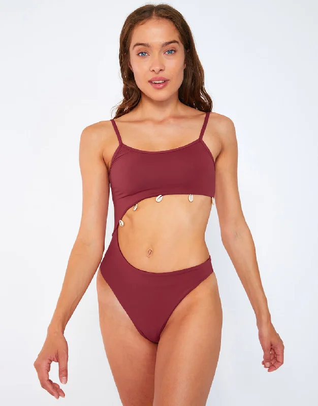 Terrasun Fentana Swimsuit - Dark Rose Push-Up Bikini Bottoms