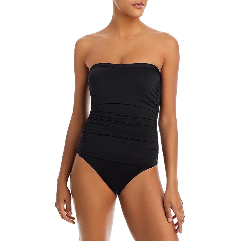 Tommy Bahama Womens Strapless Bandeau One-Piece Swimsuit Tropical Print One-Piece